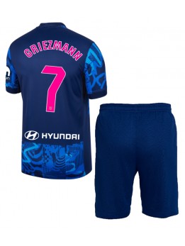 Atletico Madrid Antoine Griezmann #7 Ausweichtrikot für Kinder 2024-25 Kurzarm (+ Kurze Hosen)